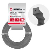 Леска для триммера "квадрат" витая армированная, 3.0 мм x 15 м INTERTOOL DT-2330