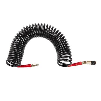 Шланг BLACK M-Flex 6.5х10мм, 10м спиральный полиуретановый c поворотным шарниром, латунными быстроразъемными соединениями STORM, PT-1793 INTERTOOL