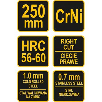 Ножиці по металу праві L= 250 мм, 48081 VOREL