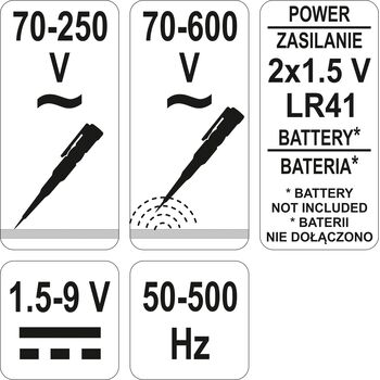 Викрутка з LED індикатором напруги в ел.-мережі, 70-250 V, YT-2864 YATO