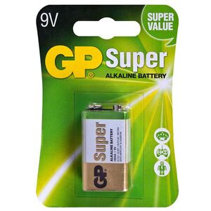 Батарейка GP SUPER ALKALINE, 9V, 1604AEB-5UE1, щелочная, 6LF22 (4891199002311)