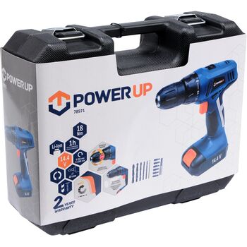 Шурупокрут акумуляторний POWER UP з Li-Ion акумулятором 14,4 В в футлярі з обладнанням (78971 Vorel)