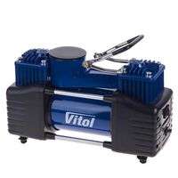 Компрессор VITOL K-72 150psi/25Amp/90л/2 цилиндра/шланг 5,0м/клеммы/с дефлятором (K-72)