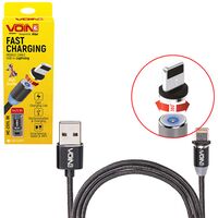 Кабель магнитный VOIN MC-2301L BK, USB - Lightning 2,4А, 1m, black (только зарядка) (MC-2301L BK)