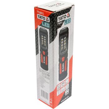 Фонарь LED на батарейки 3Х АА, 8 + 1 диод, крюк + магнит, 3 режима света, YT-08513 YATO
