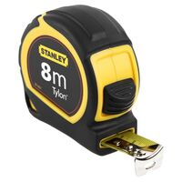 Рулетка "Tylon" 8 м х 25 мм. ергономічний корпус пластик + еластомер, Tylon покриття, 0-30-657 STANLEY