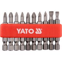 Набір насадок викруткових SL5, SL6, PH1/1, PH2/2, PZ1/1, PZ2/2, L= 50 мм. 10шт., YT-0483 YATO