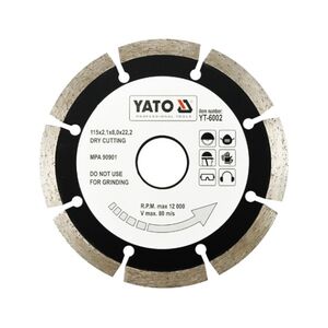 Диск алмазний сегмент "SEGMENT" ?= 115x8,0x22,2 мм. H= 2,1 мм, YT-6002 YATO