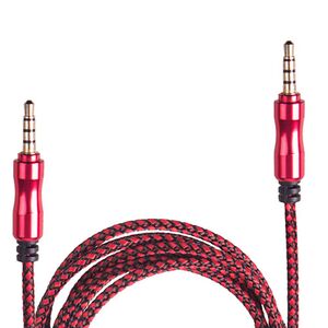 Кабель аудио AUX 3,5 мм 1,5м,ткань (Black/Red) (AUX Bk/Rd)