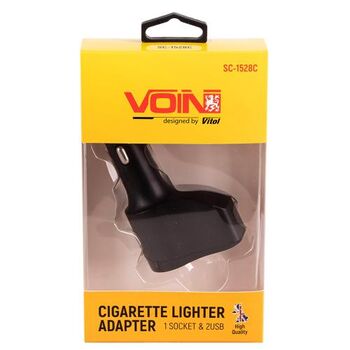 Разветвитель прикуривателя VOIN 1 выход + 2USB 2400mA 12/24V SC-1528С (SC-1528C)