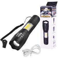 Фонарь диодный Police BL-1831-T6+COB, ЗУ micro USB, встроенный аккумулятор, zoom, ремешок (BL-1831-