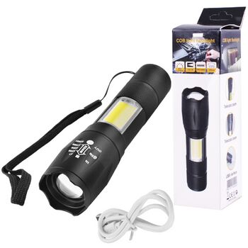 Фонарь диодный Police BL-1831-T6+COB, ЗУ micro USB, встроенный аккумулятор, zoom, ремешок (BL-1831-