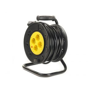 Подовжувач на котушці 30 м, 3x1.5мм², 10А, 4 розетки PowerPlant PPRA10M300S4