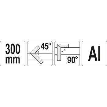 Уголок столярный алюминиевый l = 300 мм, YT-7081 YATO