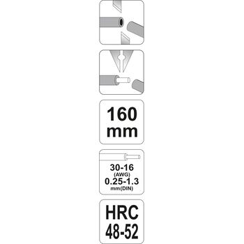 Знімач ізоляції, L=160 мм, 0,25-1,3 мм, YT-2266 YATO