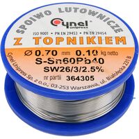 Припой Sn60-Pb40 проволочный на катушке Ø = 0,7 мм, m = 100 г, 76806 VOREL