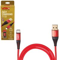 Кабель VOIN CC-4202C RD USB - Type C 3А, 2m, red (быстрая зарядка/передача данных) (CC-4202C RD)
