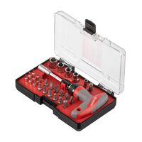 Отвертка т-образная с храповым механизмом и комплектом насадок 29 ед, VT-3330 INTERTOOL