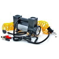 Компрессор "Торнадо" КА-Т12191 150psi/23Amp/60л/клеммы/фонарь/шланг 7,5м/2 цилиндра