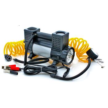 Компрессор "Торнадо" КА-Т12191 150psi/23Amp/60л/клеммы/фонарь/шланг 7,5м/2 цилиндра