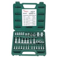 Набор торц головок 1/2",3/8",1/4" внутр. и наруж. ТORX 34предм. (9634T HANS tools)
