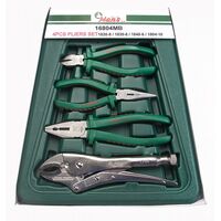 Комплект губцевых инстрементов (пасатижи, бокорезы, тонкогубцы, струбцина) (16804MB HANS tools)