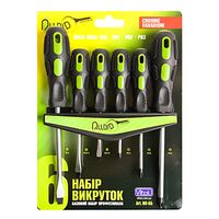 Набор отверток шлиц и крест 6 предметов (блистер) + планка для крепления ALLOID)