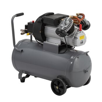 Компресор 50л, 3 кВт,  220 В, 10 aтм, 420 л/хв, 2 циліндри., PT-0007 INTERTOOL