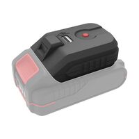Адаптор для аккумулятора Li-ion 20 В, USB 2A, LED фонарь INTERTOOL WT-9300