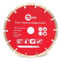 Диск відрізний сегментний алмазний 180мм, 22-24%, CT-1009 INTERTOOL