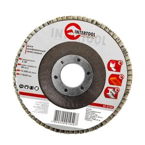 Диск шлифовальный лепестковый 115 * 22мм зерно K40 (BT-0104 Intertool)