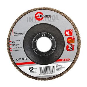 Диск шлифовальный лепестковый 115 * 22мм зерно K60 (BT-0106 Intertool)