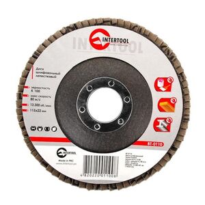 Диск шлифовальный лепестковый 115 * 22мм зерно K100 (BT-0110 Intertool)