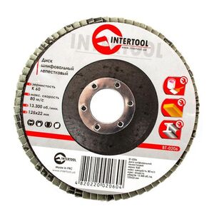 Диск шлифовальный лепестковый 125 * 22мм зерно K60 (BT-0206 Intertool)