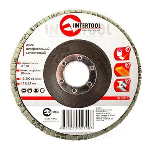 Диск шлифовальный лепестковый 125 * 22мм зерно K100 (BT-0210 Intertool)