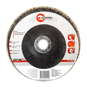 Диск шлифовальный лепестковый 180 * 22мм зерно K40 (BT-0224 Intertool)
