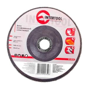 Диск шлифовальный лепестковый 180 * 22мм зерно K150 (BT-0235 Intertool)