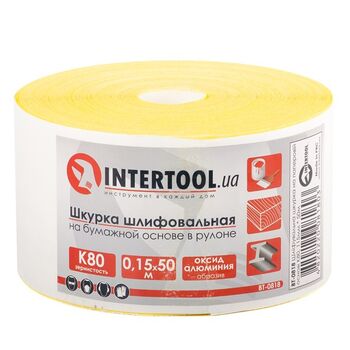 Шліфувальна шкурка на паперовій основі К80, 20cм * 50м., BT-0818 INTERTOOL