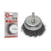 Щетка чашечная 75 мм для дрели, 1/4" (витая проволока) (BT-9075 Intertool)
