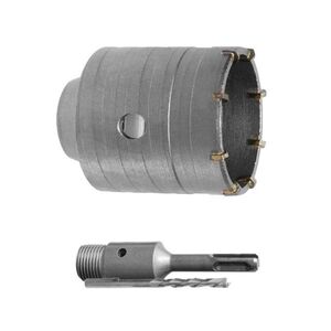 Комплект: сверло корончатое по бетону 55мм+Переходник SDS Plus 100мм (SD-7055 Intertool)