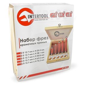 Набір фрез крайкових прямих, 5 шт., HT-0076 INTERTOOL