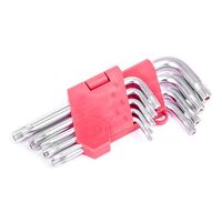 Набор Г-образных ключей TORX с отверстием 9 шт., Т10-Т50, Cr-V (HT-0604 Intertool)