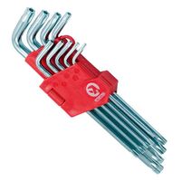 Набор Г-образных ключей TORX с отверстием 9шт, Т10-Т50, Cr-V, Big (HT-0606 Intertool)