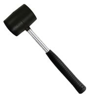 Киянка резиновая 340г.55мм, черная резина, металлич. ручка (HT-0229 Intertool)
