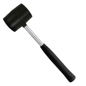 Киянка гумова 340г. чорна гума,металева ручка, HT-0229 INTERTOOL
