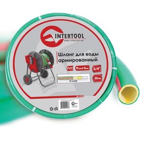 Шланг для води 4-х шаровий 3/4 ", 50м, армований, PVC, GE-4126 INTERTOOL