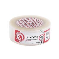 Скотч прозрачный 48мм*200м*52мкм (KT-0904 Intertool)