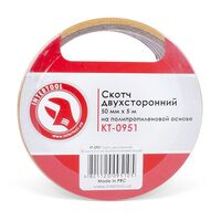 Скотч двухсторонний 50 мм*5 м на полипропиленовой основе (KT-0951 Intertool)