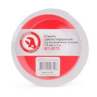 Скотч двухсторонний 19 мм*5 м на вспененной основе (KT-0972 Intertool)