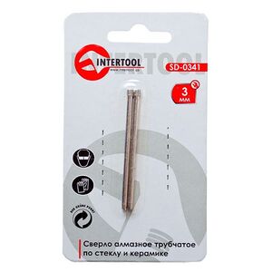 Коронка трубчатая по стеклу и керамике 3 мм (SD-0341 Intertool)
